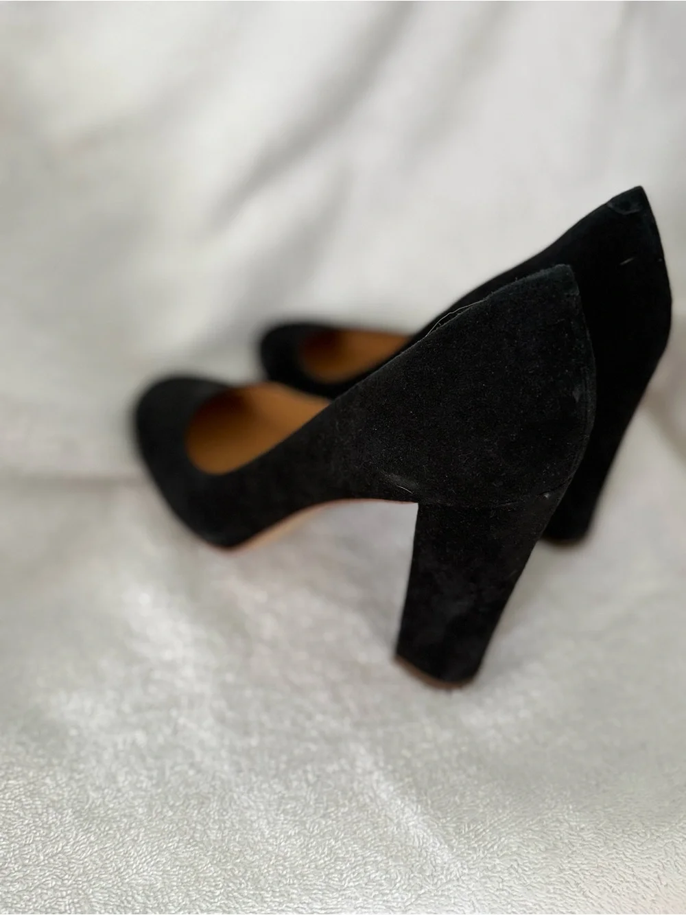 J. Crew Classic Black Suede Block Heel Pumps - Women's